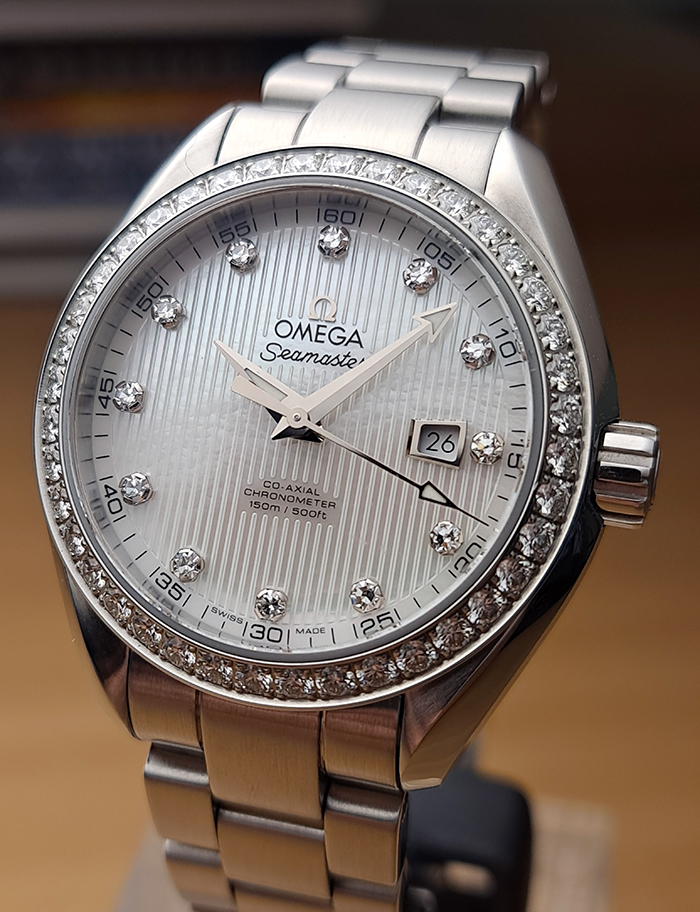 Ladies' Omega Seamaster Aqua Terra 150M Co-Axial Diamond Dial/Bezel Ref. 231.15.34.20.55.001